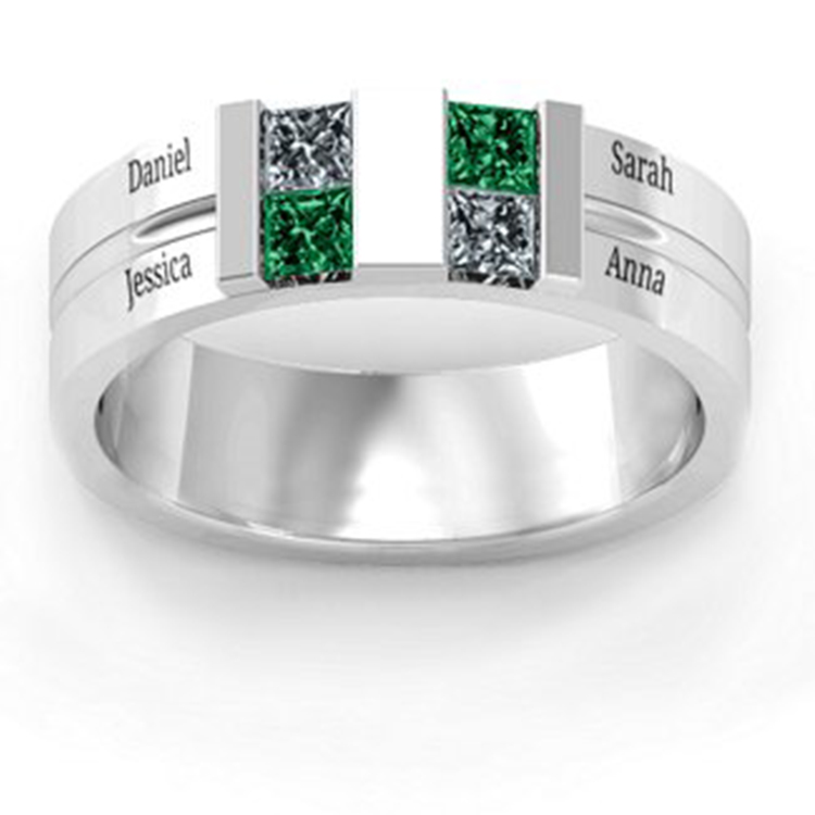 High Quality Design Wedding Engagement Party Silver Jewelry Lettering 925 Sterling Silver Zircon Women Ring